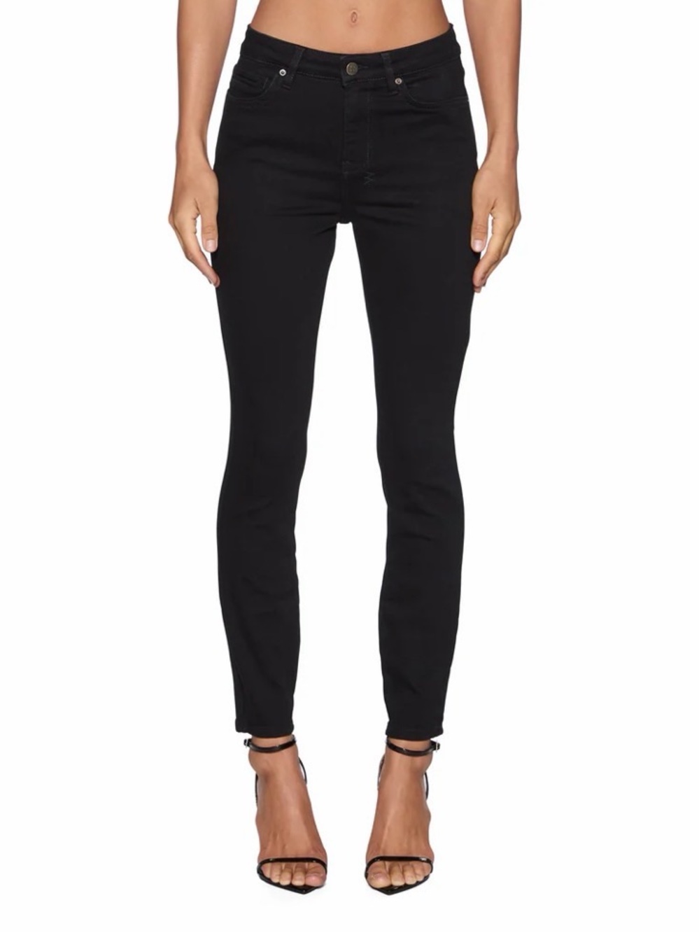 Ksubi Distressed Hem Gray High-Rise Skinny Jeans